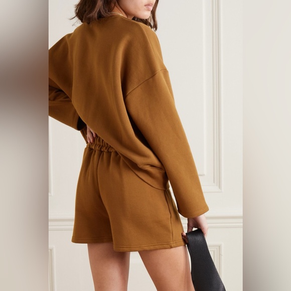 The Frankie Shop – Jamie Cotton-Jersey Sweat Shorts - Brown - Picture 1 of 9
